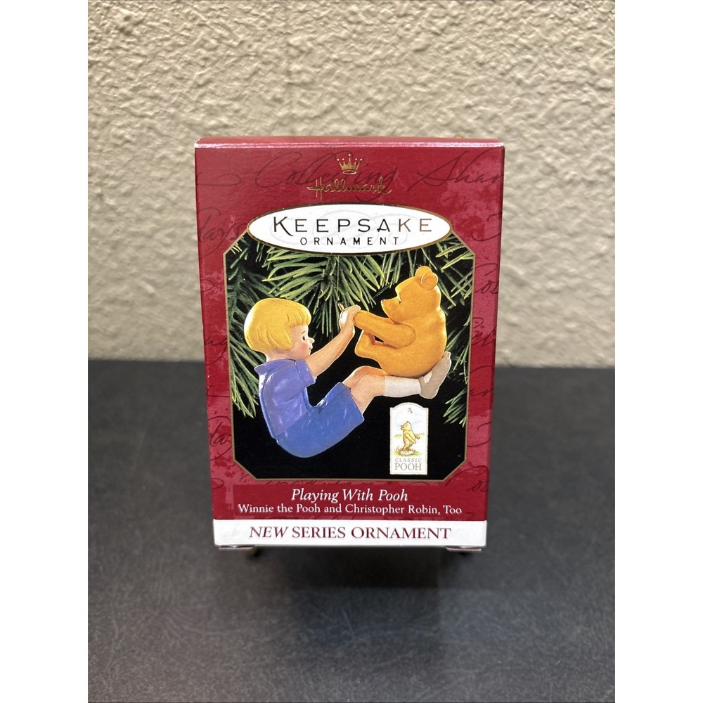 Hallmark Ornament~Playing With Pooh Winnie The Pooh & Christopher Robin-1999~NIB